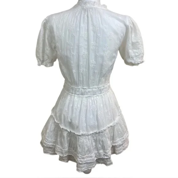 Mable White Eyelet Ruffle Mini Dress - Picture 6 of 16